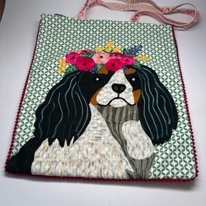 Embroidered Dog Tote Bag King Charles Spaniel